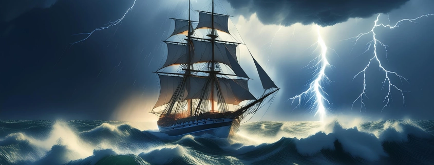 un veliero nel mare in tempesta Navigatore testi e poesie di Vittorio Errico