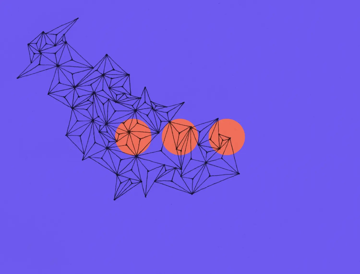Le diverse comunicazioni 1 Disegno a china di Vittorio Errico con una forma geometrica, dalla serie di copertine del blog