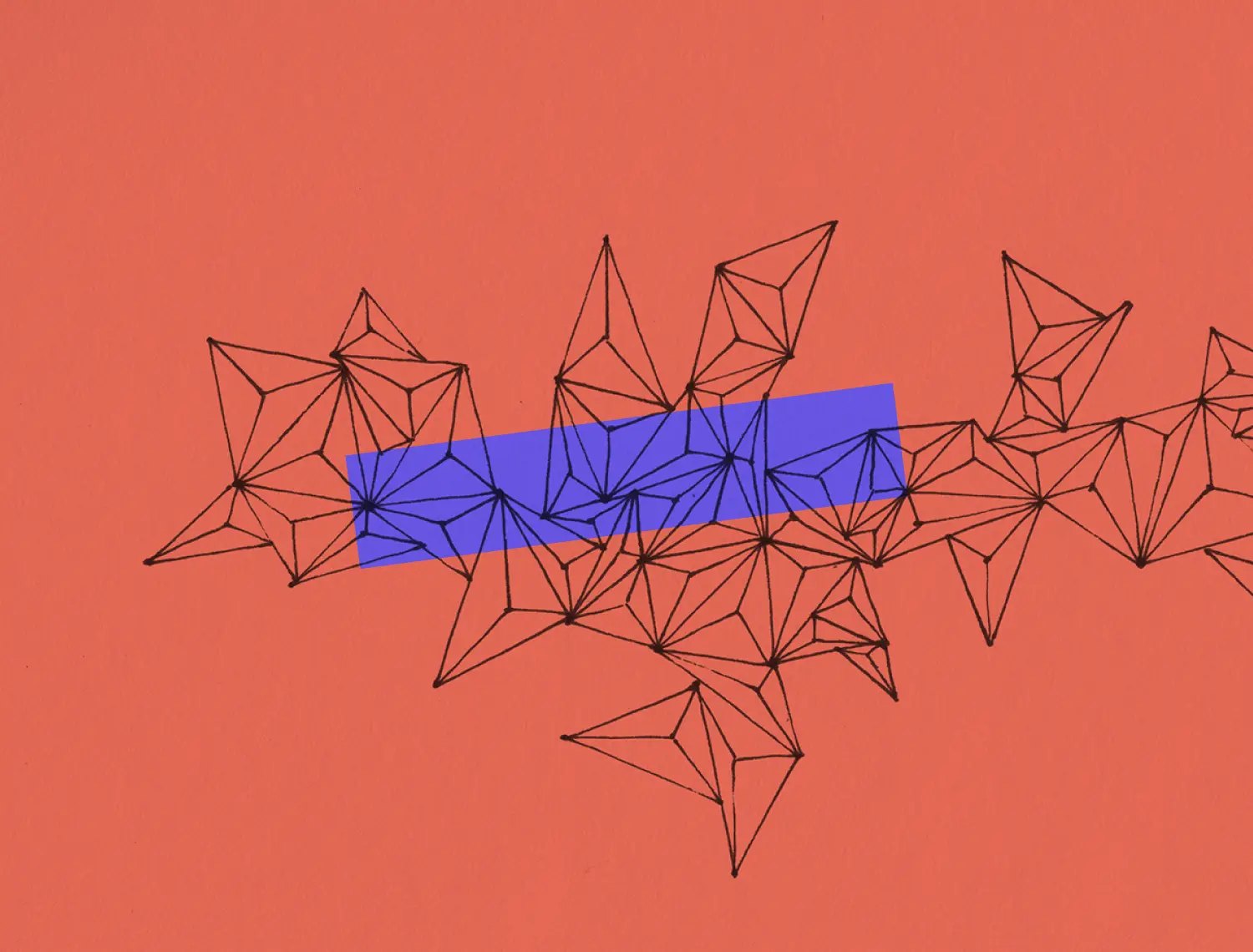 Disegno a china di Vittorio Errico con una forma geometrica, dalla serie di copertine del blog