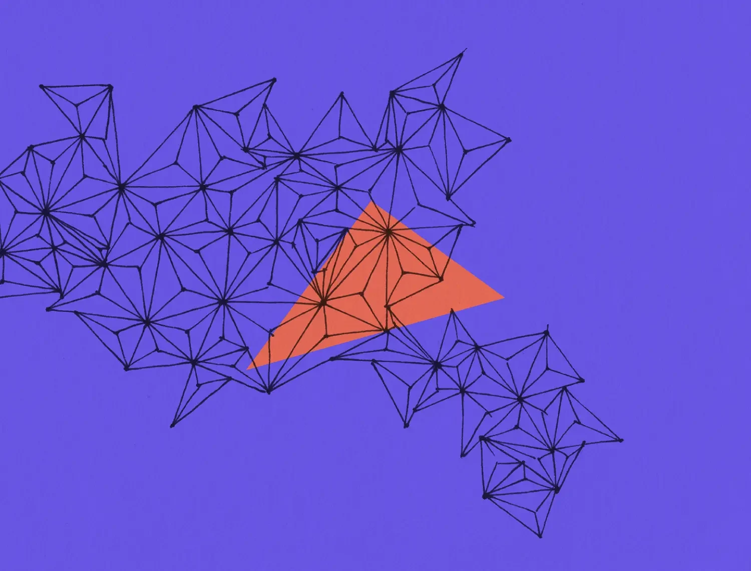 Disegno a china di Vittorio Errico con una forma geometrica, dalla serie di copertine del blog