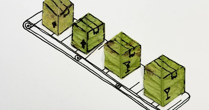 Un dettaglio de La fabbrica verde il processo creativo dietro ad un poster sostenibile